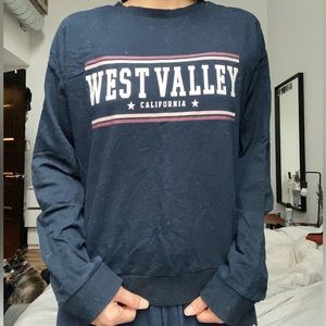 H&M casual printed navy blue crewneck sweater